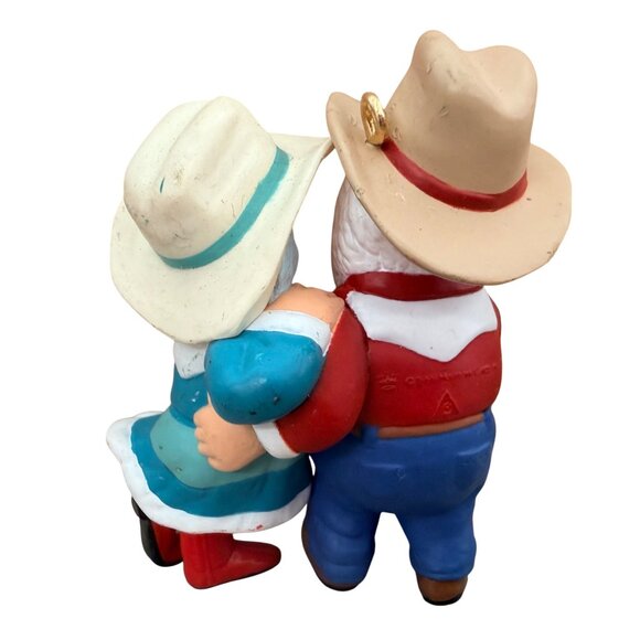 Dancing Cowboy & Cowgirl Figurine Collectible  Western Country Couple 4" Tall St - Picture 2 of 5